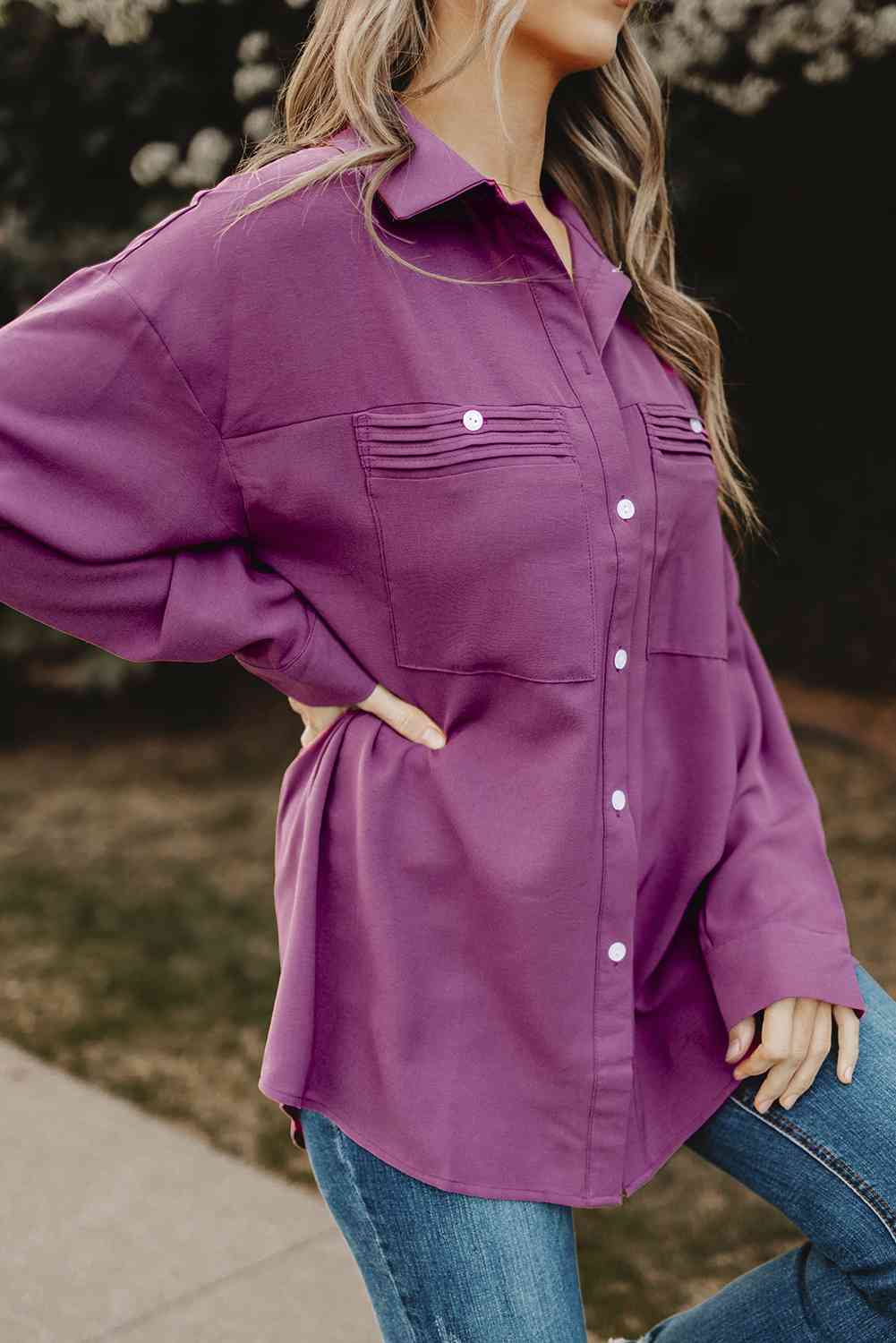 Roll With It Button-Up Roll-Tab Sleeve Shirt