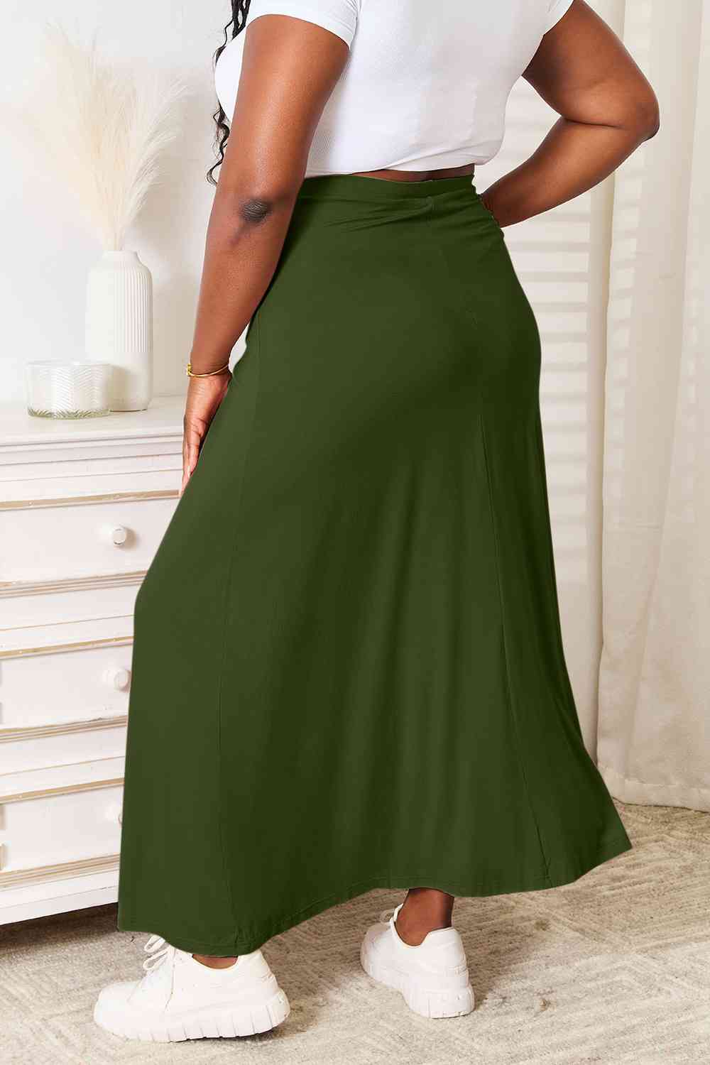 Double Take The Best Memories Soft Rayon Drawstring Waist Maxi Skirt