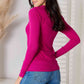 Zenana Magenta Memories V-Neck Long Sleeve Button-Down Cardigan in Magenta