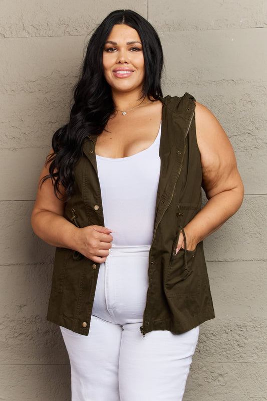 Zenana More To Come Military Hooded Vest