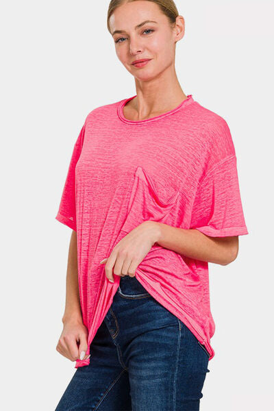 Zenana Relaxed Street Pocketed T-Shirt