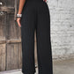 Working Late Tonight Ruched High Waist Straight Leg Pants