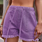 Essentially Yours Drawstring Raw Hem Denim Shorts