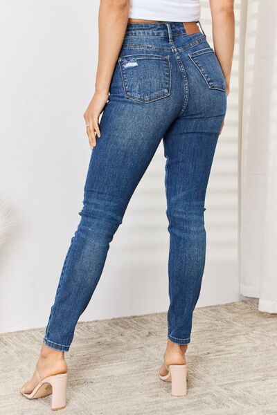 Judy Blue Myra High Waist Distressed Slim Jeans