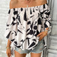 Take Me Dancing Printed Off-Shoulder Bell Sleeve Blouse