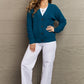 Zenana Kiss Me Tonight Button Down Cardigan in Teal