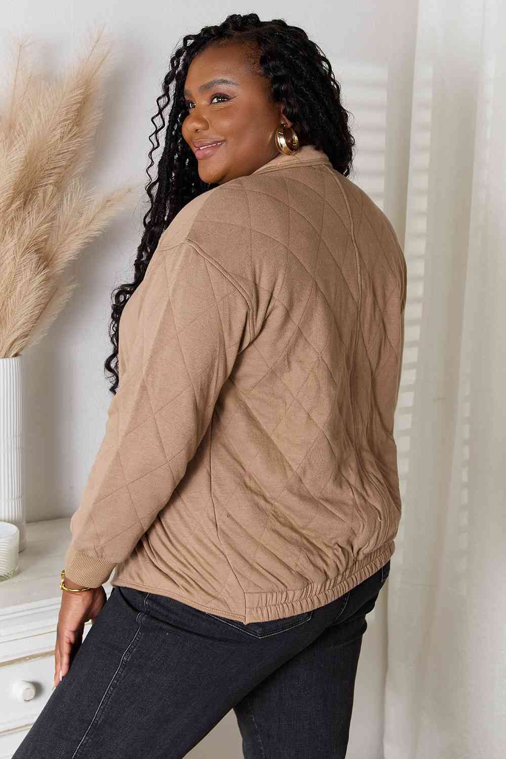 Heimish Chill Mode Zip-Up Jacket with Pockets in Mocha