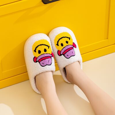 Melody A Perfect Day Smiley Face Cozy Slippers in Cowboy Smile