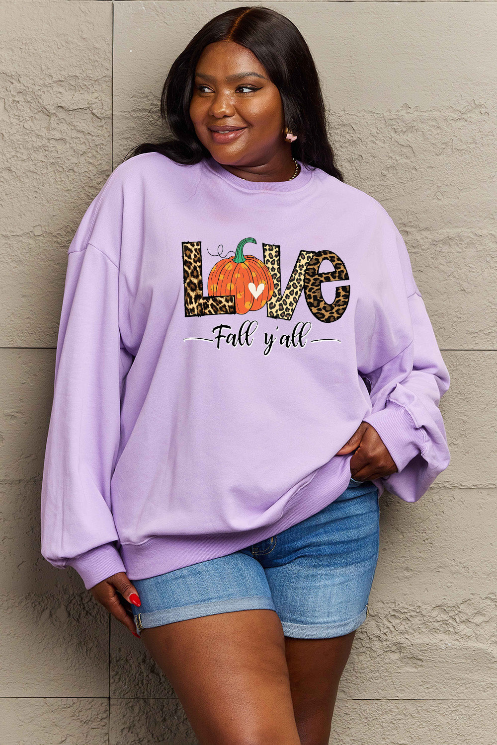 Simply Love LOVE FALL Y'ALL Graphic Sweatshirt