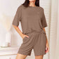 Basic Bae Happiness Is Brewed Soft Rayon Half Sleeve Top and Shorts Set