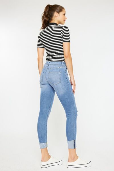 Kancan Gabby Distressed Cat's Whiskers Button Fly Jeans