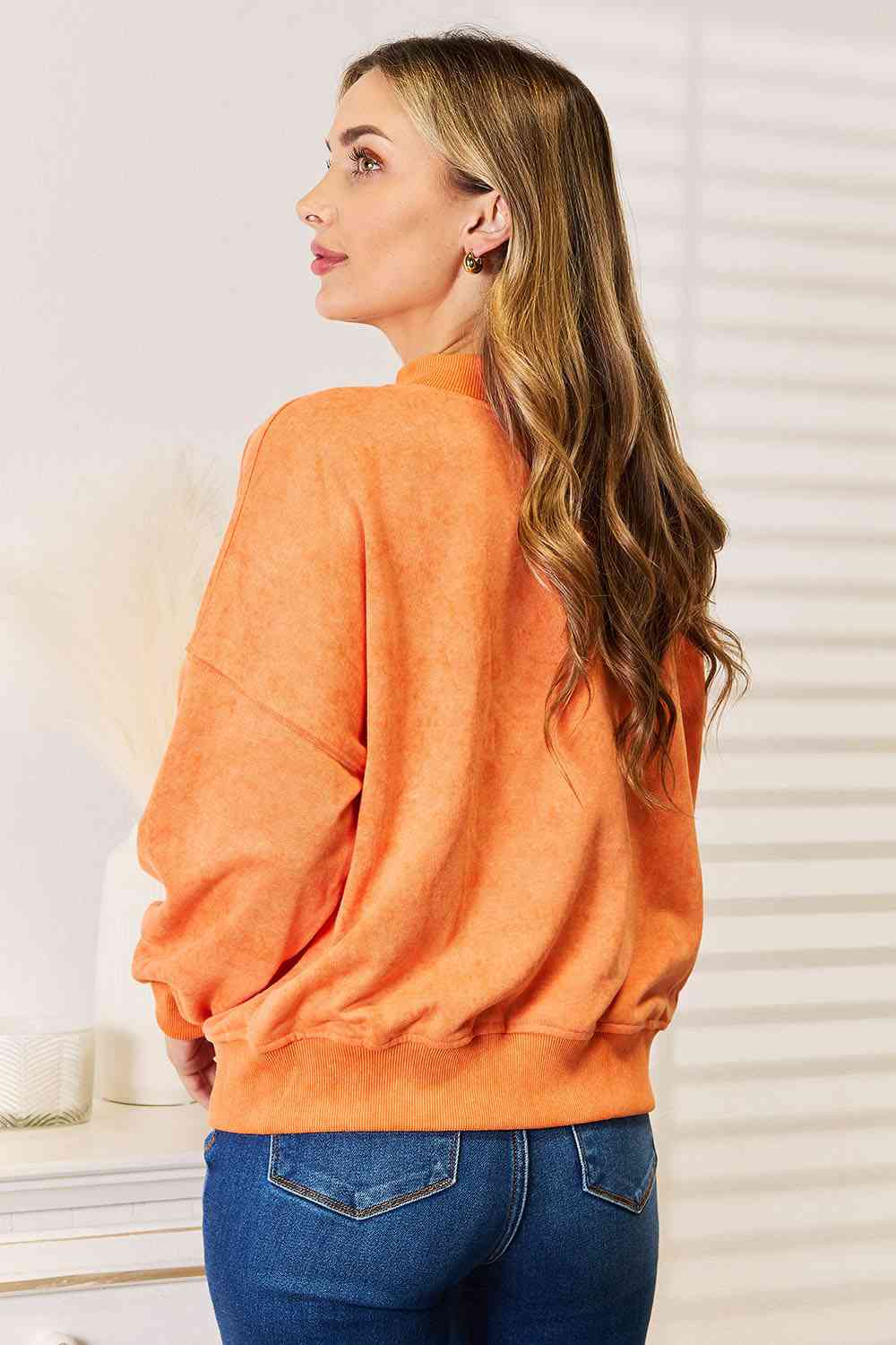 Basic Bae Spice Of Life Dropped Shoulder Sweatshirt in Pumpkin