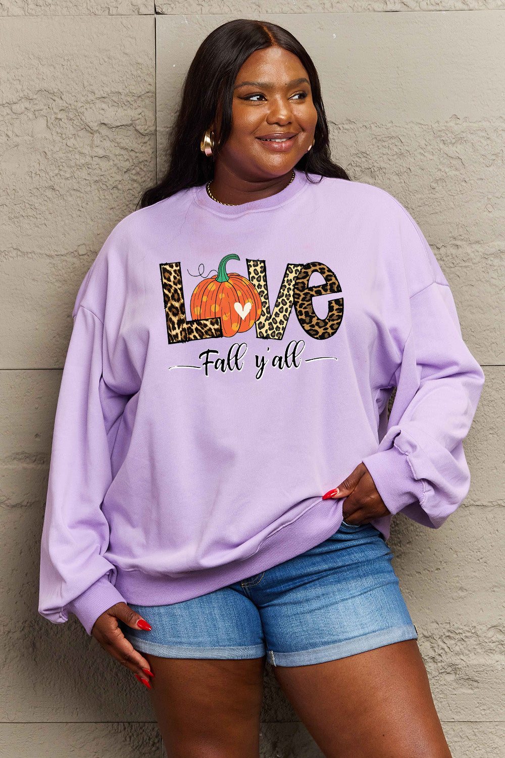 Simply Love LOVE FALL Y'ALL Graphic Sweatshirt