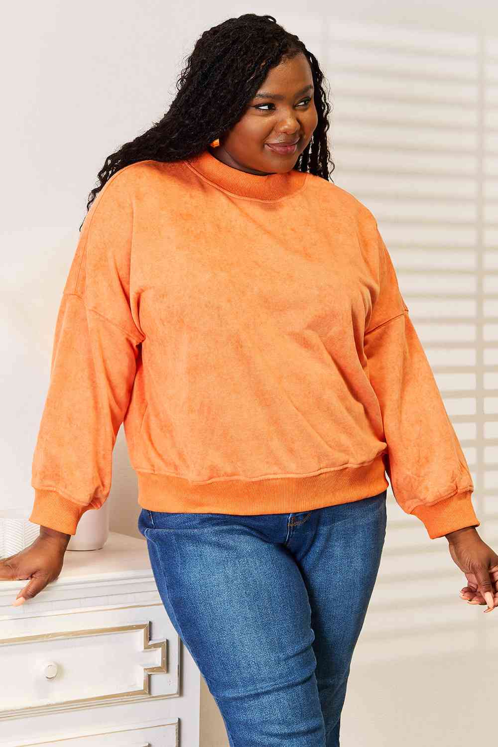Basic Bae Spice Of Life Dropped Shoulder Sweatshirt in Pumpkin