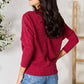 BOMBOM Just Wine For Me Drop Shoulder Long Sleeve Blouse