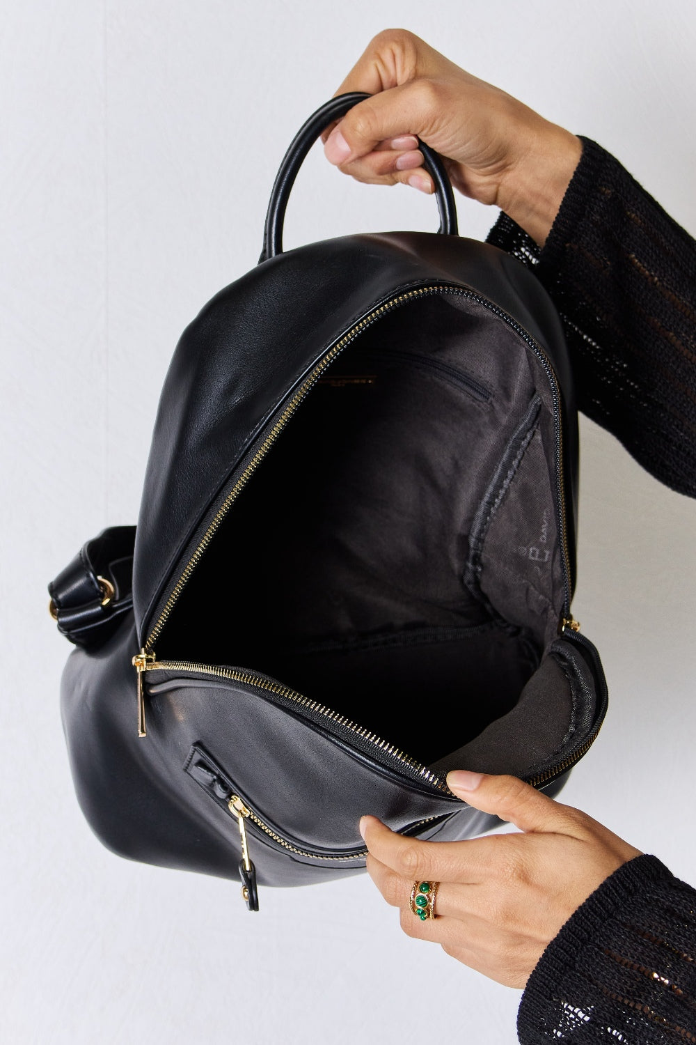 David Jones See The World PU Leather Backpack