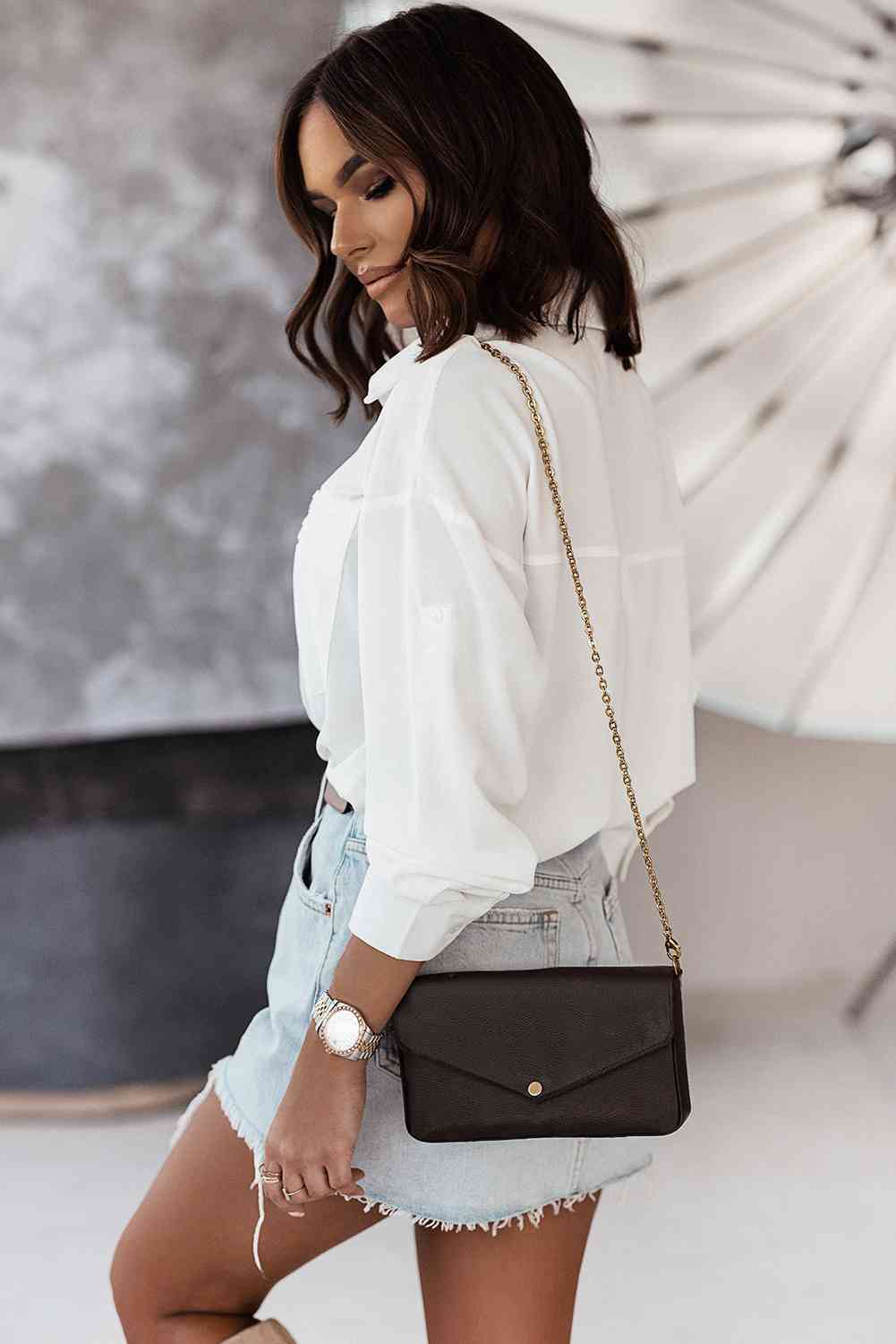 Roll With It Button-Up Roll-Tab Sleeve Shirt