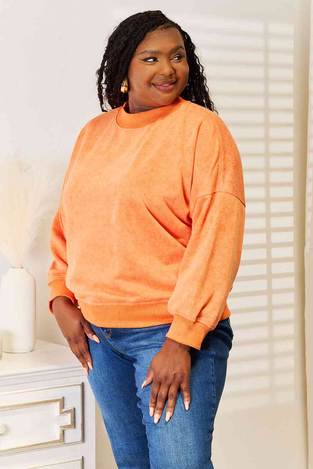 Basic Bae Spice Of Life Dropped Shoulder Sweatshirt in Pumpkin