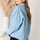 Double Take Hey Friend Raw Hem Denim Jacket
